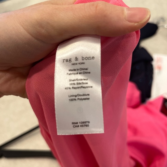 rag & bone Midi Slip Dress Size 2 Hot Pink Silk Blend - Picture 5 of 6